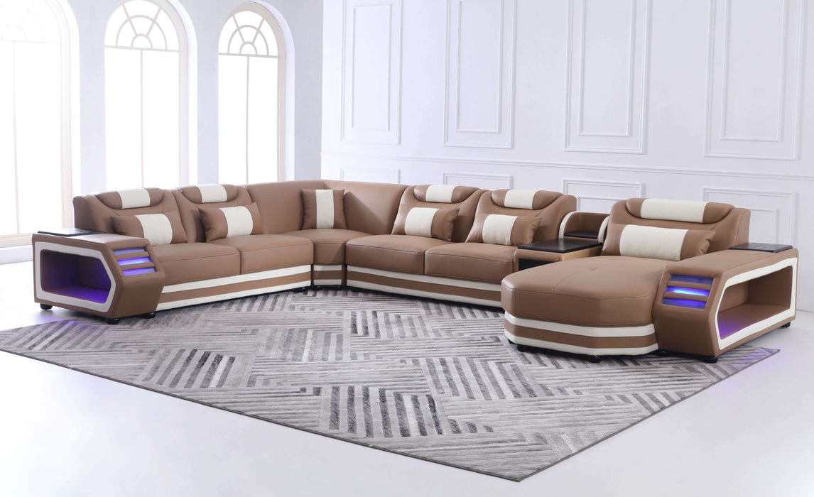 Lusso Italian Leather Chaise Sectional Collection