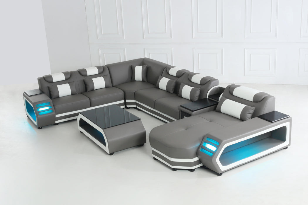 Lusso Italian Leather Chaise Sectional Collection
