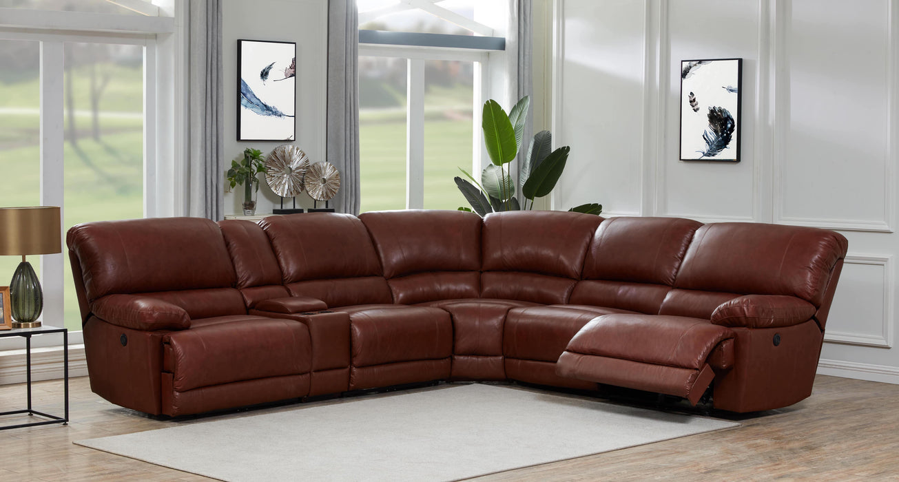 Napa 6 Pc. Power Reclining Leather Sectional