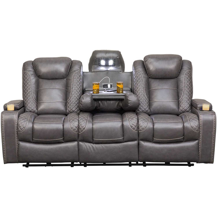 Targa Grey Power Reclining Leather Living Room Collection