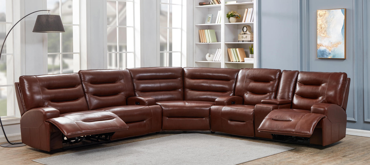 McElroy II Power Reclining Leather Sectional