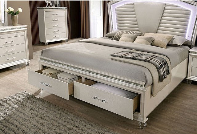 Adele Pearl White Storage Bedroom Collection