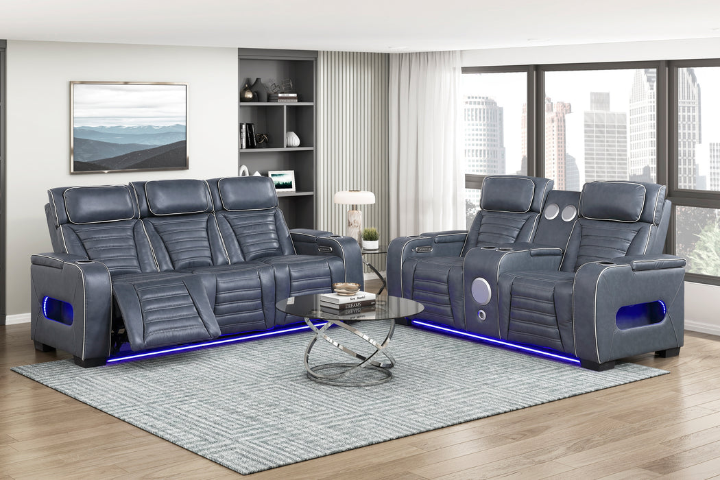 Cyber Power Reclining Leather Living Room Collection