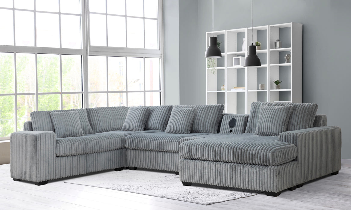 Grizzly Corduroy Sectional Collection