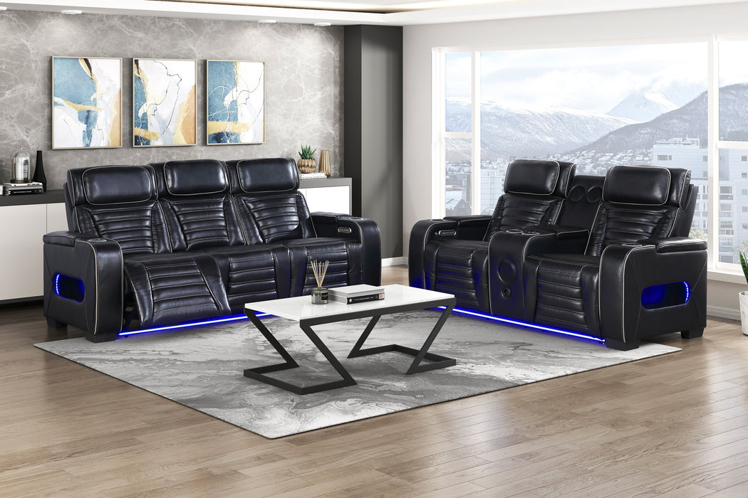 Cyber Power Reclining Leather Living Room Collection