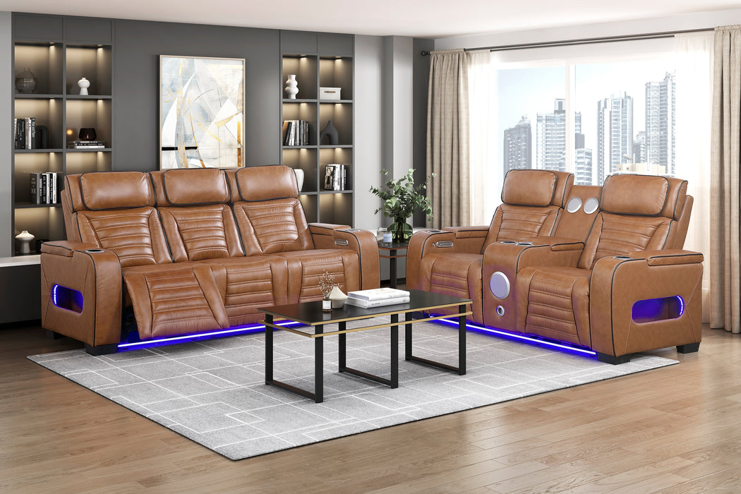 Cyber Power Reclining Leather Living Room Collection