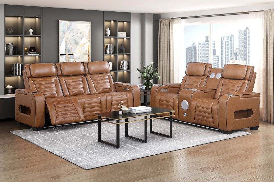 Cyber Power Reclining Leather Living Room Collection