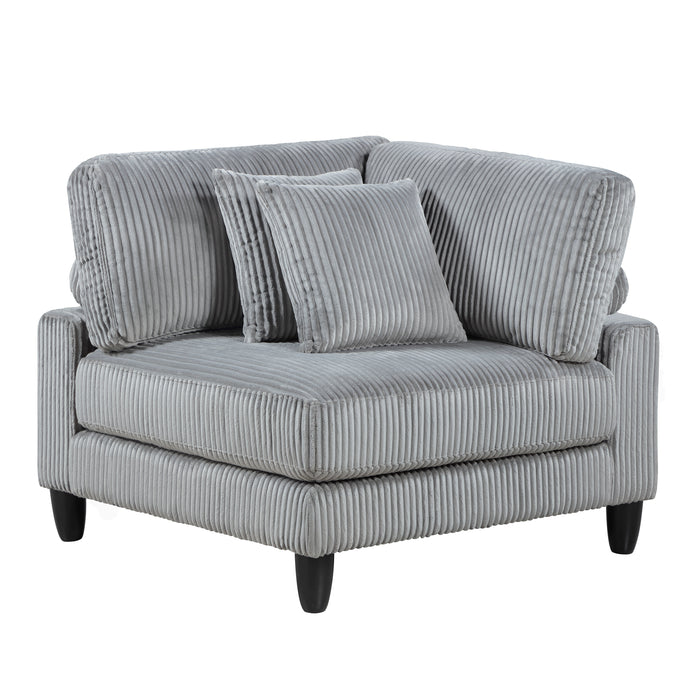 Robstown Grey Corduroy Modular Sectional Collection