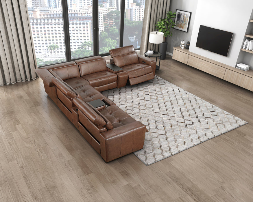 Sutton Power Reclining Leather Sectional Collection