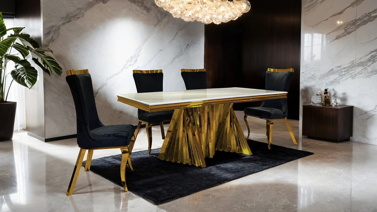Basilicata Gold Chrome Dining Room Collection