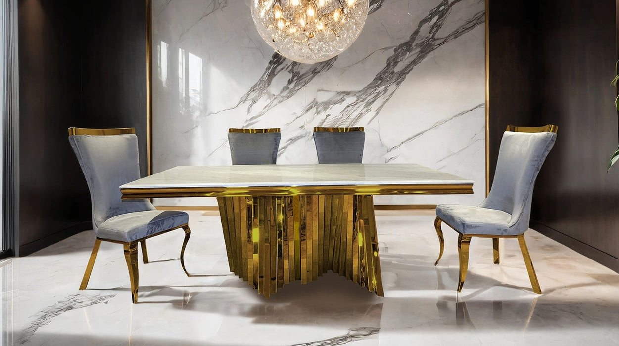 Basilicata Gold Chrome Dining Room Collection