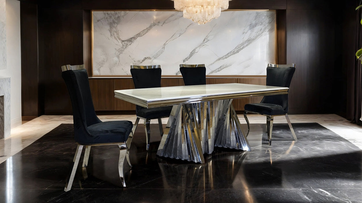 Basilicata Silver Chrome Dining Room Collection