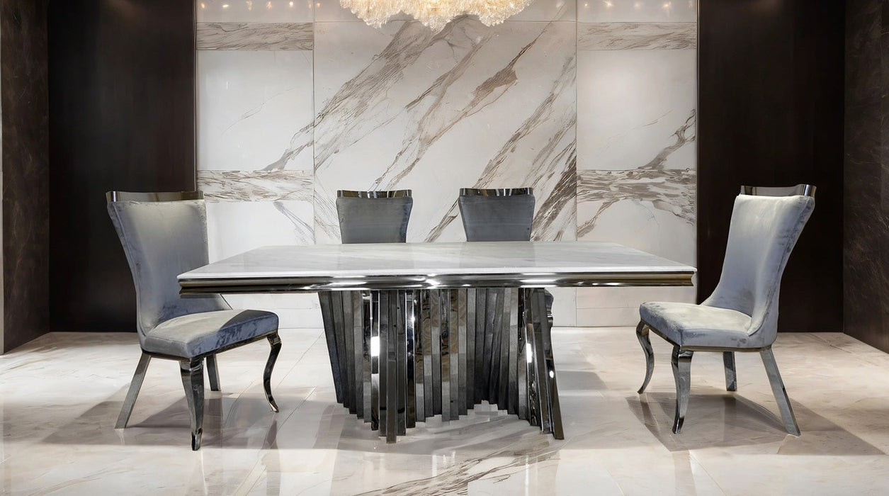Basilicata Silver Chrome Dining Room Collection