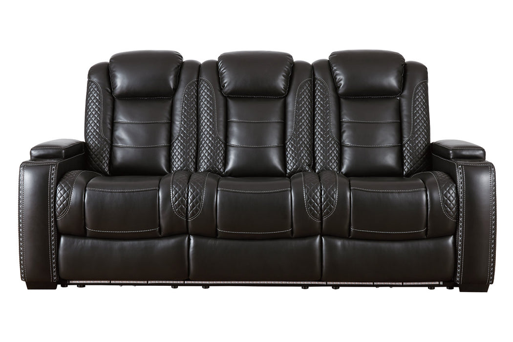 Targa Black Power Reclining Leather Sofa