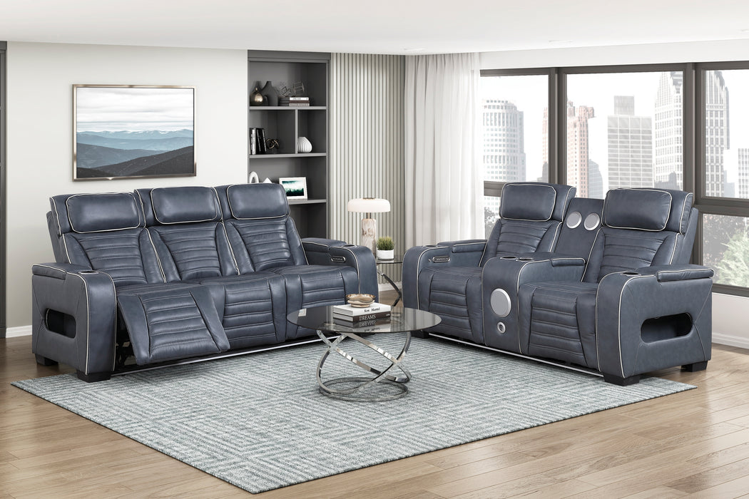 Cyber Power Reclining Leather Living Room Collection