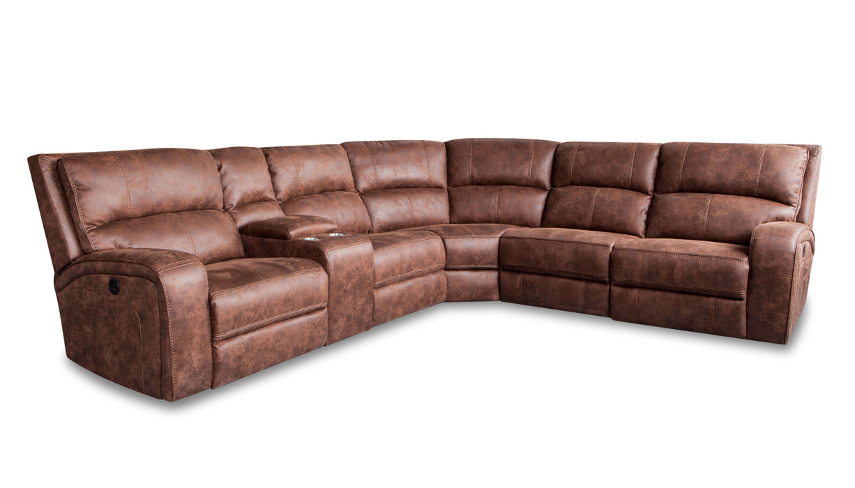 Perth Brown 6 Pc. Power Reclining Sectional