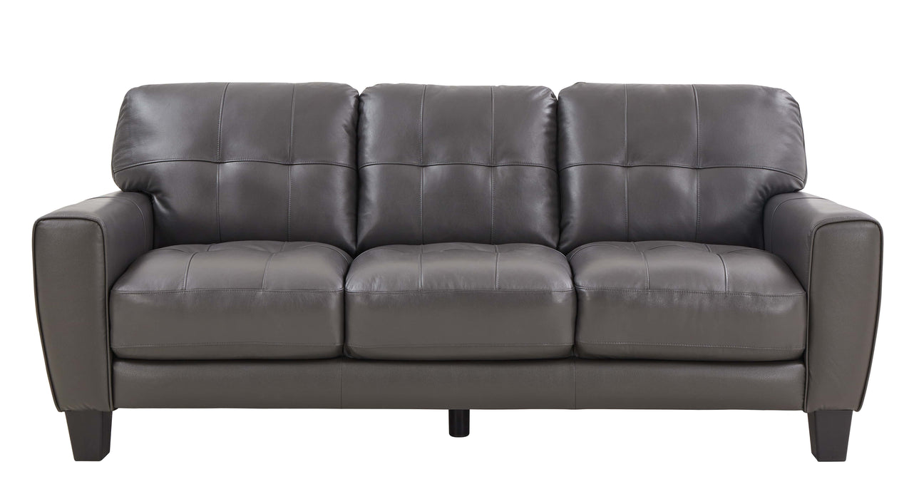 Roma Grey Leather Living Room Collection