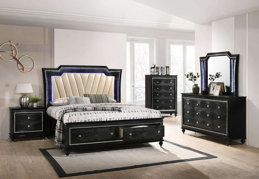 Victoria Metallic Black Storage Bedroom Collection