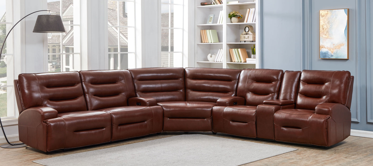 McElroy II Power Reclining Leather Sectional